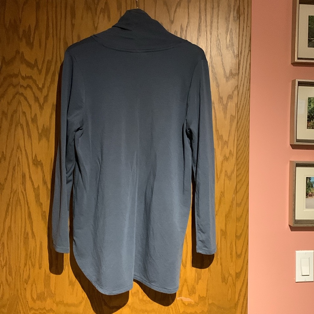 JJill size medium dusty blue funnel neck hoodie with pockets - Picture 6 of 6